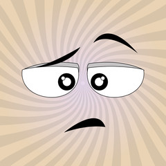 Flat illustration of cartoon face design 