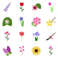 Icon set floret. Vector floret. Icon on a white background