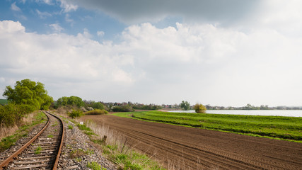 Fototapeta na wymiar Railway in the rural countryside