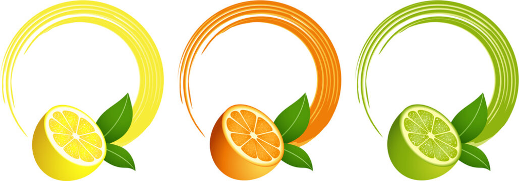 Citrus Fruit Round Frame
