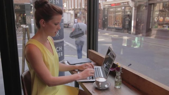 Woman using laptop