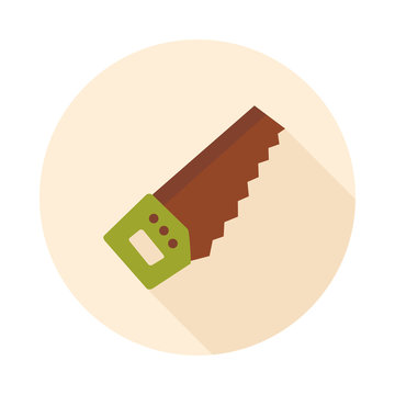 Hand saw flat vector icon