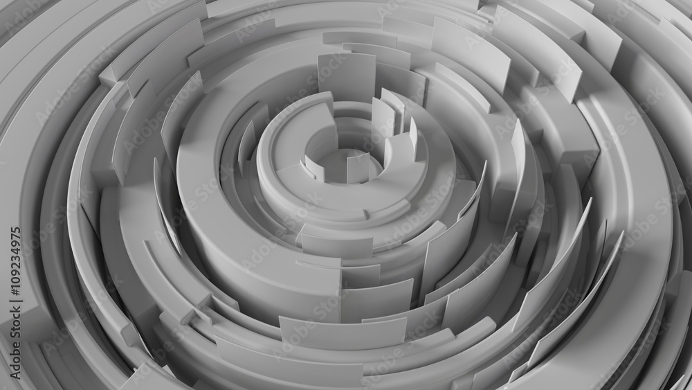 Aufkleber abstract background made of arcs randomly rotated with different height, 3d rendering