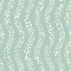 Seamless colorful background with wavy lines filled with ornate