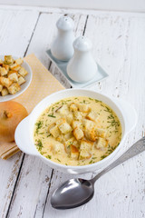 Onion soup with cheese
