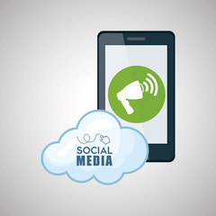 Fototapeta premium Social media design. smartphone icon. networking concept