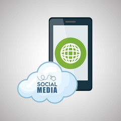 Social media design. smartphone icon. networking concept