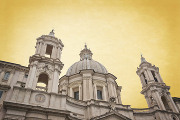 Fototapeta premium Santa Agnese Church in Piazza Navona Square, Rome Italy