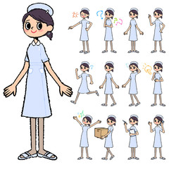 Nurse woman in hand painted