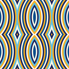 Bright ethnic abstract background. Seamless pattern with symmetric geometric ornament.