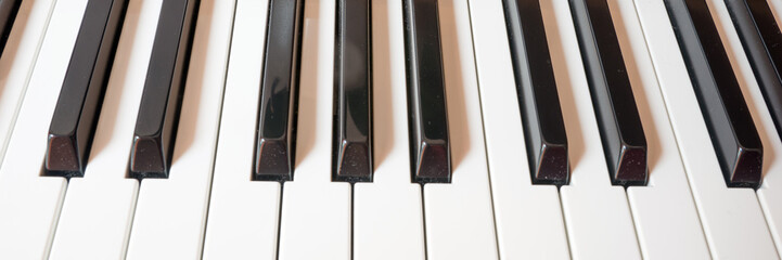 Naklejka premium Close up of keys on a piano