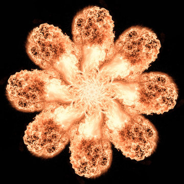Digitally enhanced image of fire patterns
