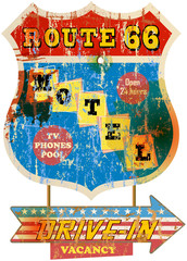 retro route 66 Motel sign,vacation, vector