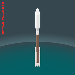 Isometric american space medium rocket