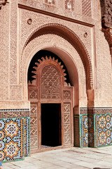 MARRAKESH, MOROCCO- March 03, 2016: The Ben Youssef Madrasa which is visited by tourists from all world in Marrakesh. The Ben Youssef Madrasa was an Islamic college.