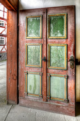 Alte Holztür eines Fachwerkhauses