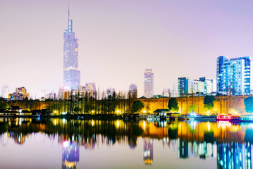 Obraz premium Xuanwu lake at night