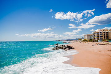 Fototapeta premium Plage, soleil et mer bleue
