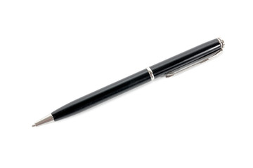 Black metal pen isolated on white background
