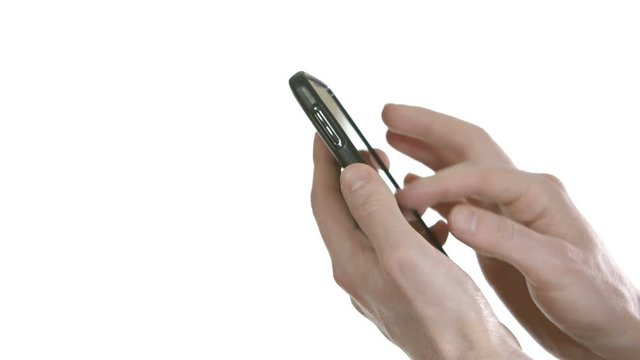 Hands texting on cellphone