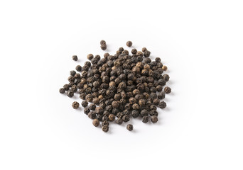 Pile of dried black peppercorns