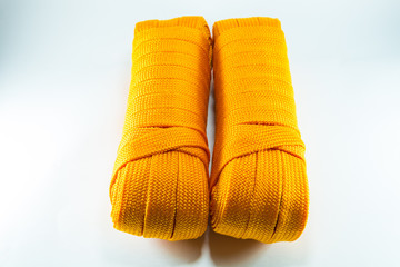 Orange rope rolls flat