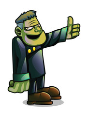Cartoon frankenstein monster face