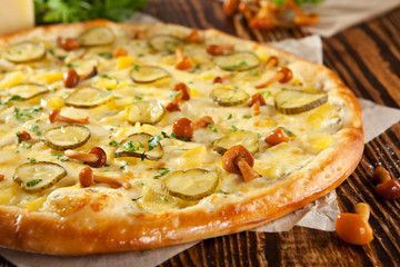 Mushroom and Potato Pizza