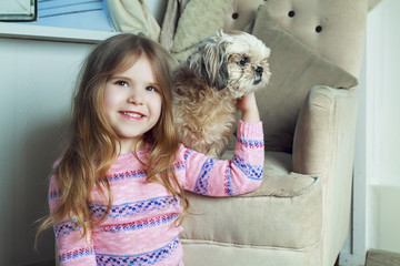girl with a dog