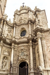 Fototapeta na wymiar Micalet - Cathedral of Valencia on Queen Square, Valencia. Spa