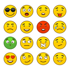 Set of Emoji Smile Icons Set. Vector