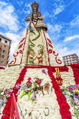 Virgen de los Desemparados in Fallas festival on Square of Saint