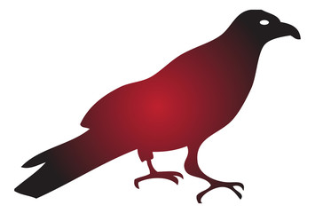vector silhouette of a crow
