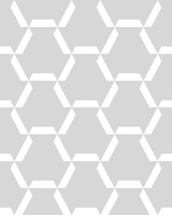 Obraz na płótnie Canvas Geometric gray hexagon seamless pattern, vector