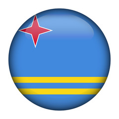 Flag of Aruba   Glossy Button