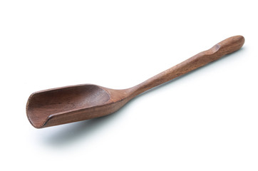 Wooden tea spoon isolate on white