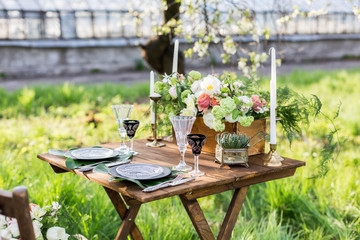 Wedding decor. Table for the newlyweds