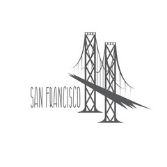 San Francisco-Oakland Bay Bridge vector illustration