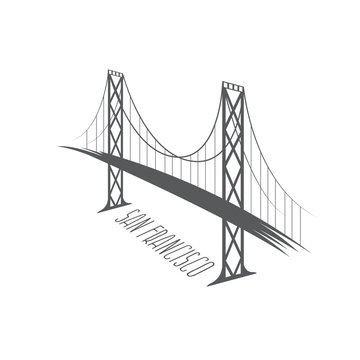 San Francisco-Oakland Bay Bridge vector illustration