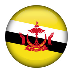 Obraz premium Flag of Brunei Glossy Button