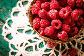 fresh summer berries, healthy food on table
