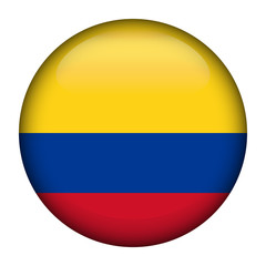 Obraz premium Flag of Colombia Glossy Button