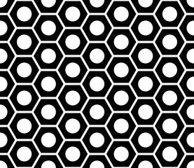 Vector modern seamless geometry pattern hexagon, black and white abstract geometric background, subtle pillow print, monochrome retro texture, hipster fashion design