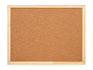 Blank cork board with wood frame