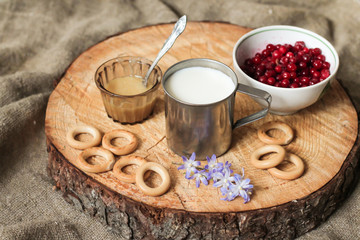 milk, honey and cranberries - cold medicine