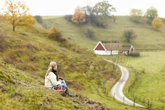 Woman looking at view