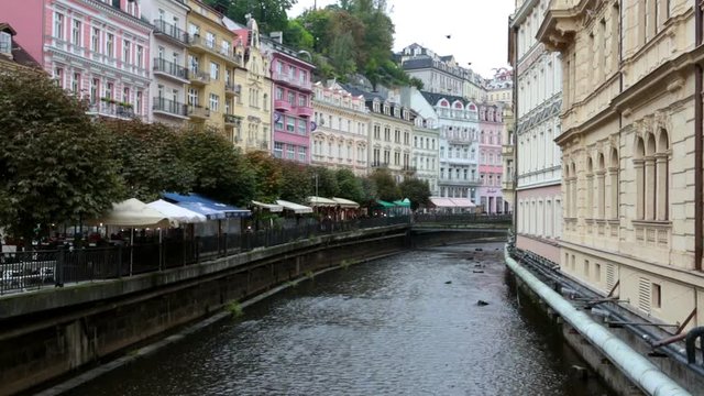 Karlovy Vary  Carlsbad, Tepla river.  Czech Republic