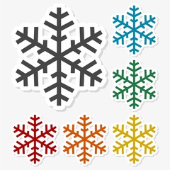 Multicolored paper stickers - Snowflakes