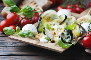 Eggplant rolls with cottage cheese