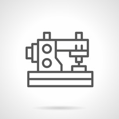 Domestic sewing machine black line vector icon